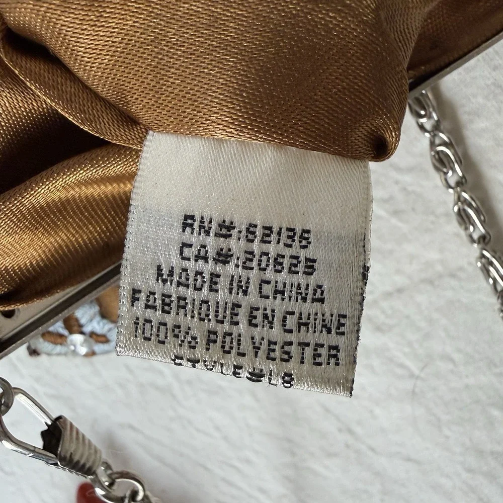 Vtg Y2K Beaded Sequin Purse Evening Bag Top Handle Cross‎ Body Guess Collection